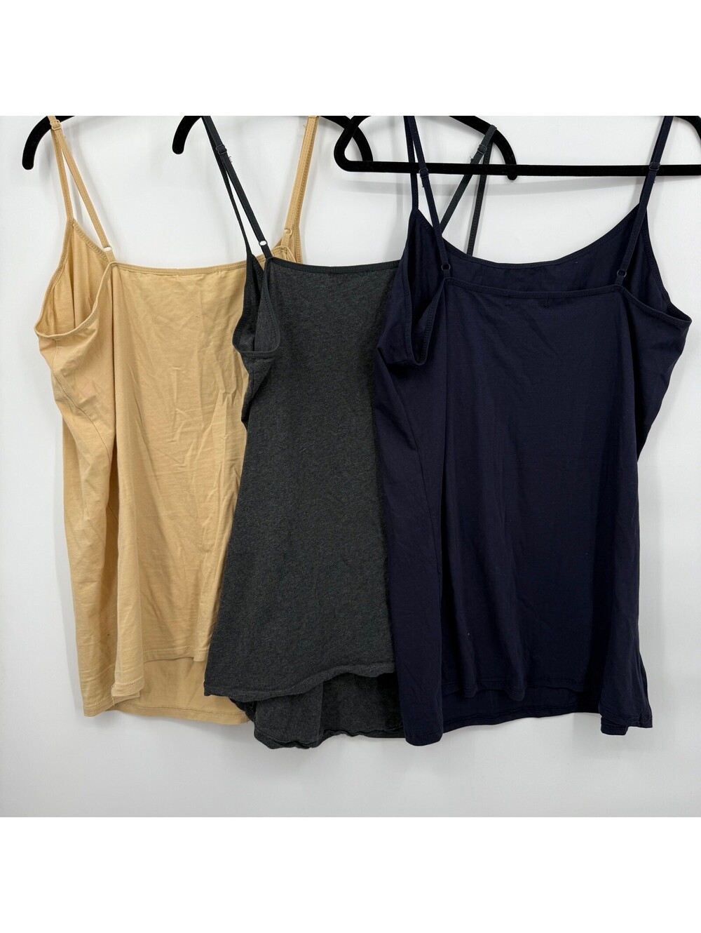 Set of 3 Active Basic Women's Square Neck Tank Top Adjustable Strap Sz 3XL Multi